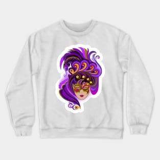 Witch in carnival mask Crewneck Sweatshirt